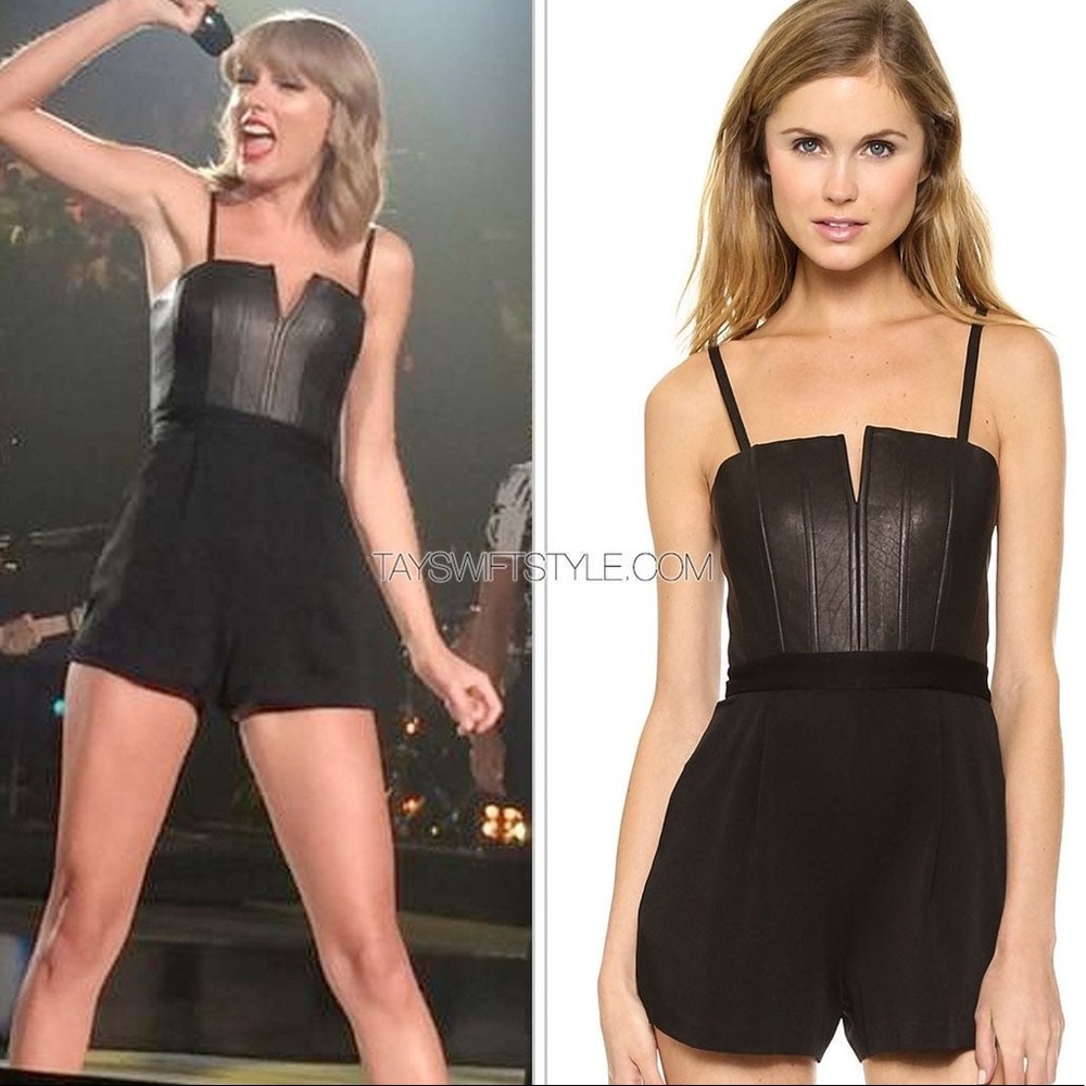 Alice and Olivia - Leather Bustier Romper